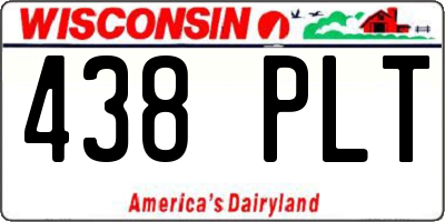 WI license plate 438PLT