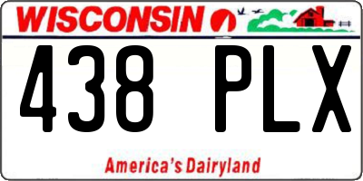 WI license plate 438PLX