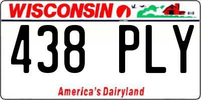 WI license plate 438PLY