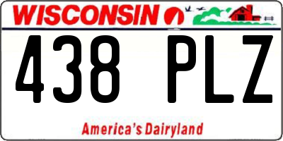 WI license plate 438PLZ