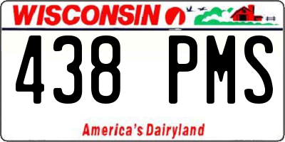WI license plate 438PMS