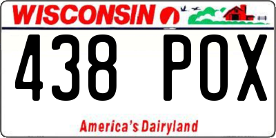 WI license plate 438POX