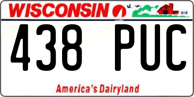 WI license plate 438PUC