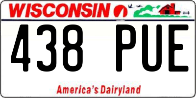 WI license plate 438PUE