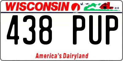 WI license plate 438PUP