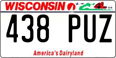 WI license plate 438PUZ
