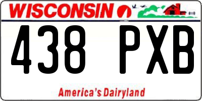 WI license plate 438PXB