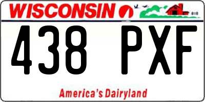 WI license plate 438PXF
