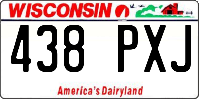 WI license plate 438PXJ