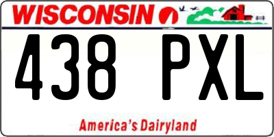 WI license plate 438PXL