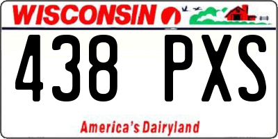 WI license plate 438PXS