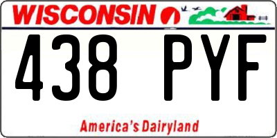 WI license plate 438PYF