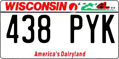 WI license plate 438PYK