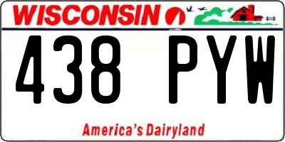 WI license plate 438PYW