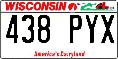 WI license plate 438PYX