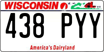 WI license plate 438PYY