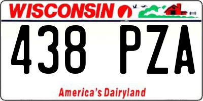 WI license plate 438PZA