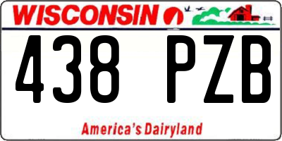 WI license plate 438PZB