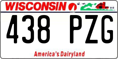 WI license plate 438PZG