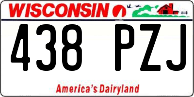 WI license plate 438PZJ