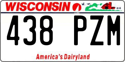 WI license plate 438PZM