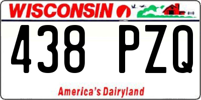 WI license plate 438PZQ