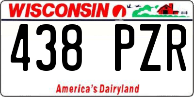 WI license plate 438PZR