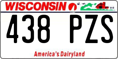 WI license plate 438PZS
