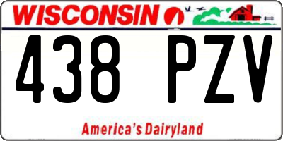 WI license plate 438PZV