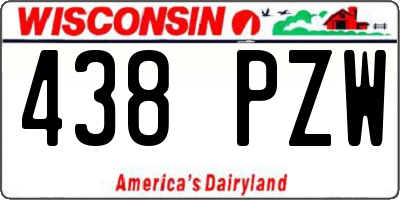 WI license plate 438PZW