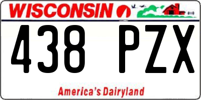 WI license plate 438PZX