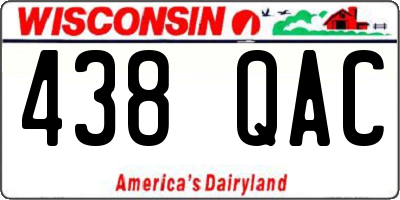 WI license plate 438QAC