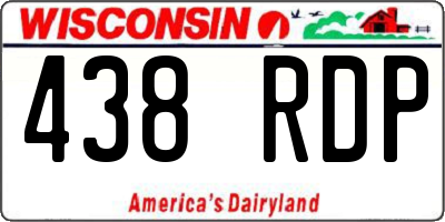 WI license plate 438RDP