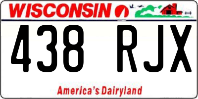 WI license plate 438RJX