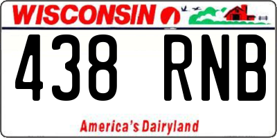 WI license plate 438RNB