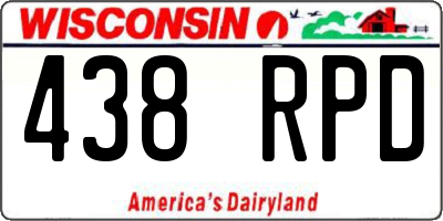 WI license plate 438RPD
