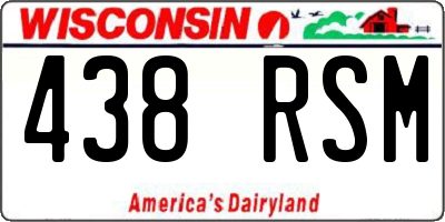 WI license plate 438RSM