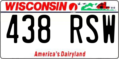 WI license plate 438RSW
