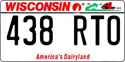 WI license plate 438RTO