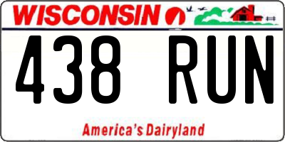 WI license plate 438RUN