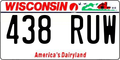 WI license plate 438RUW