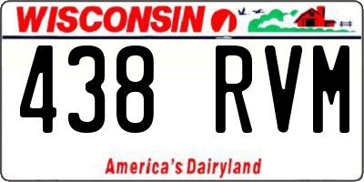 WI license plate 438RVM
