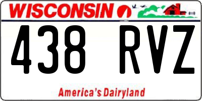 WI license plate 438RVZ