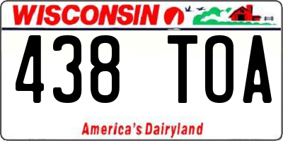 WI license plate 438TOA