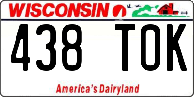 WI license plate 438TOK