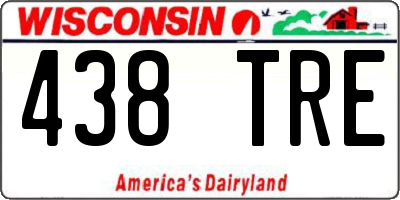 WI license plate 438TRE