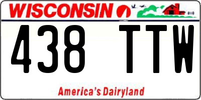 WI license plate 438TTW