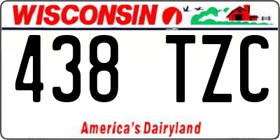 WI license plate 438TZC