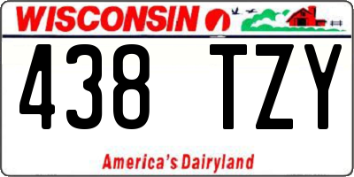 WI license plate 438TZY