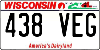 WI license plate 438VEG